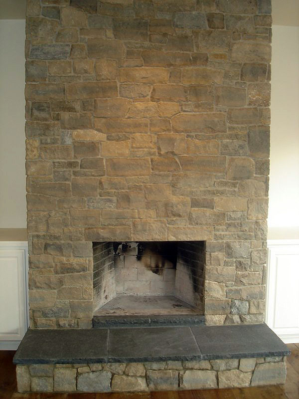 Limestone Fireplace
