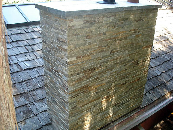 Quartzite Ledgestone Chimney