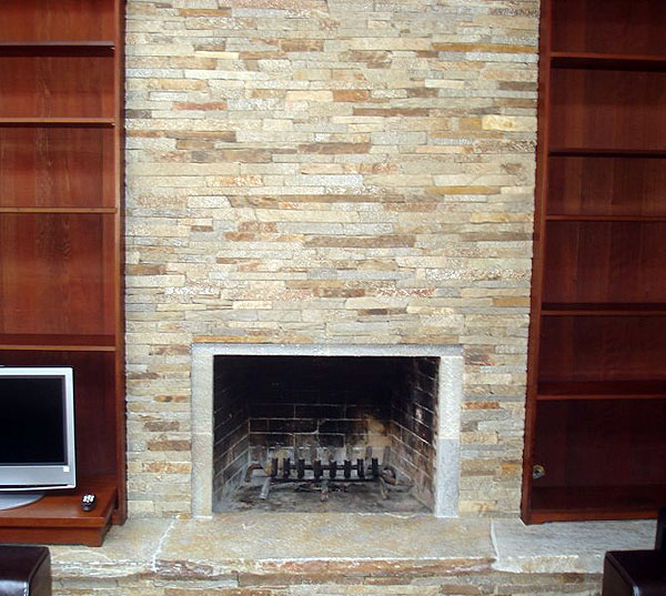Quartzite Ledgestone Fireplace
